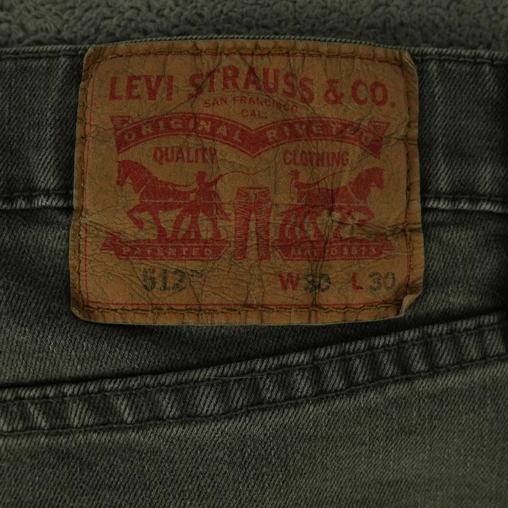 Levi's 512 Slim Taper Jeans Mens Fits 31x28.5 Gray Stretch Denim Pants
